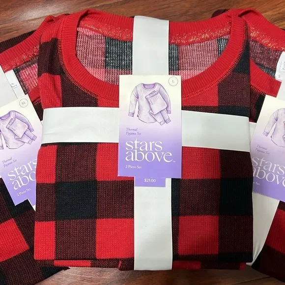 Stars Above Intimates & Sleepwear Stars Above Plaid Thermal Pajama Set - Picture 3 of 7